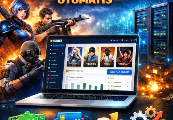 Desain promosi CUAN128 untuk game topup otomatis